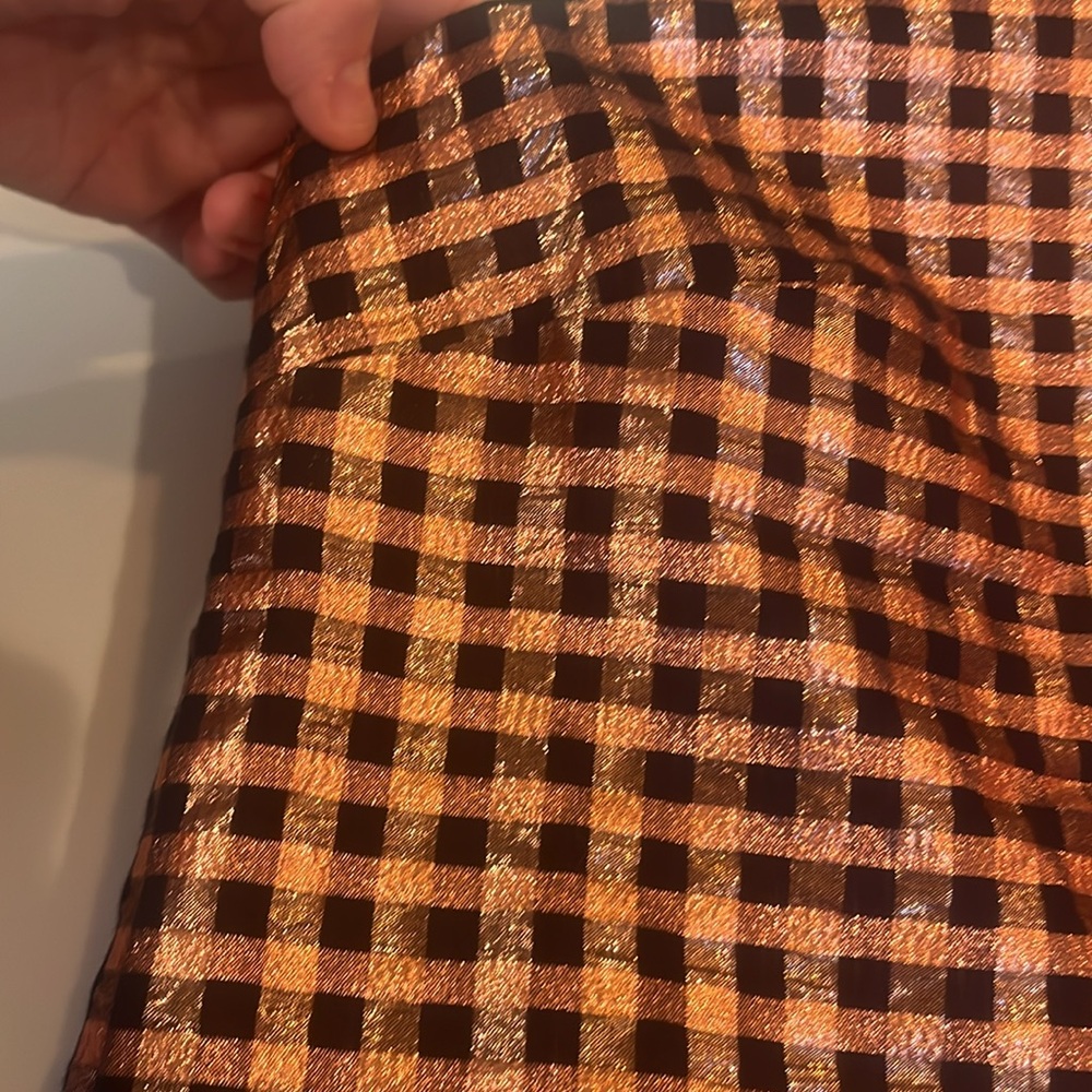 J.Crew metallic checkered top sz S - Picture 3 of 8